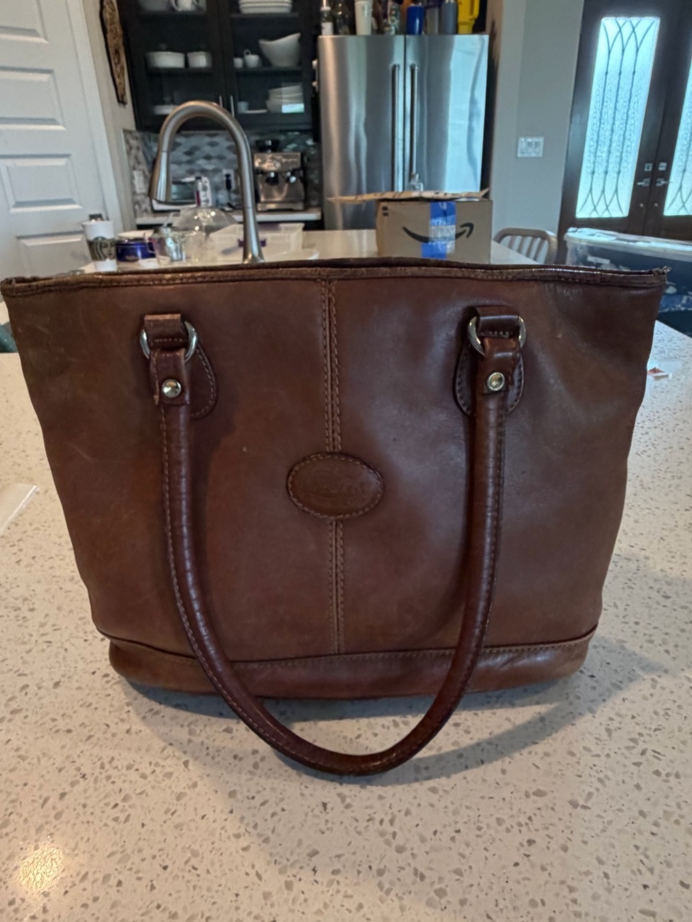 Cobb & Co Women's Brown Leather Tote Bag with Double Handles